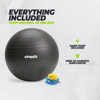 VirtuFit Anti-Burst Exercise Ball Pro - Black - 75 cm