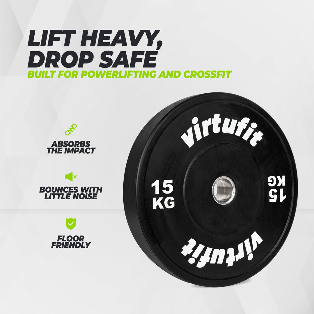 VirtuFit Bumper Plate - Olympische Halterschijf van Rubber - 50 mm - 15 kg