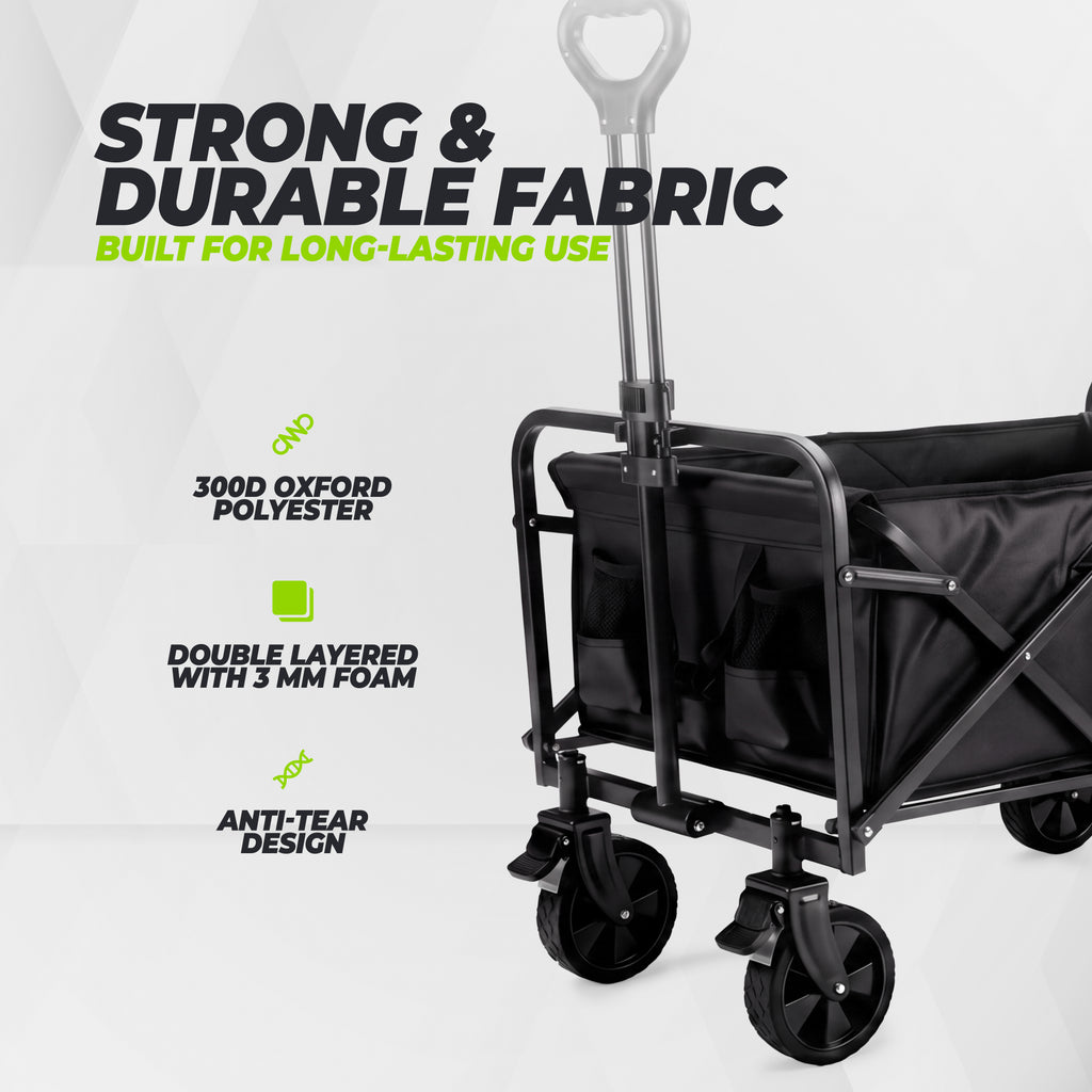 VirtuFit FW65 Opvouwbare Bolderkar - 100 kg Draagvermogen - Incl. Afdekhoes - Zwart