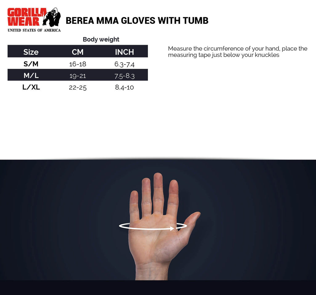 Berea MMA Gloves (Without Thumb) - Black/White