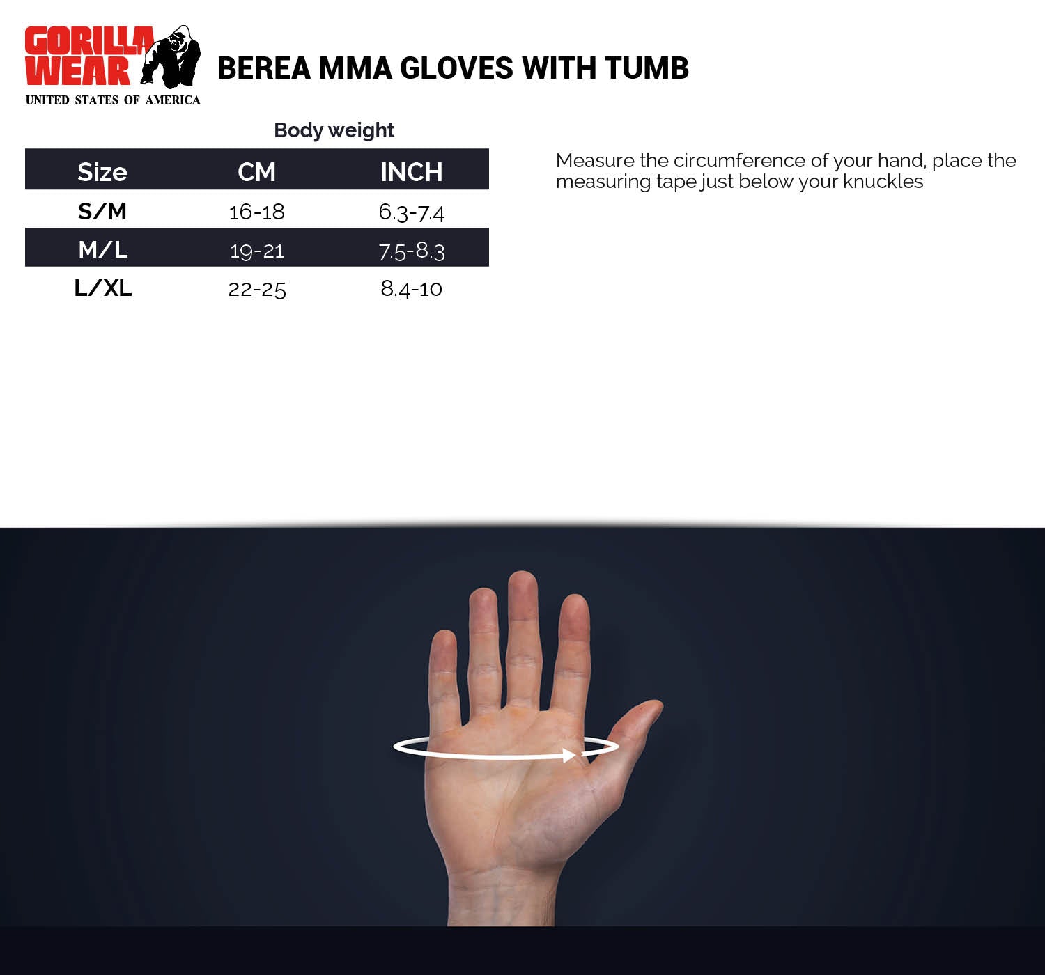 Berea MMA Gloves (Without Thumb) - Black/White