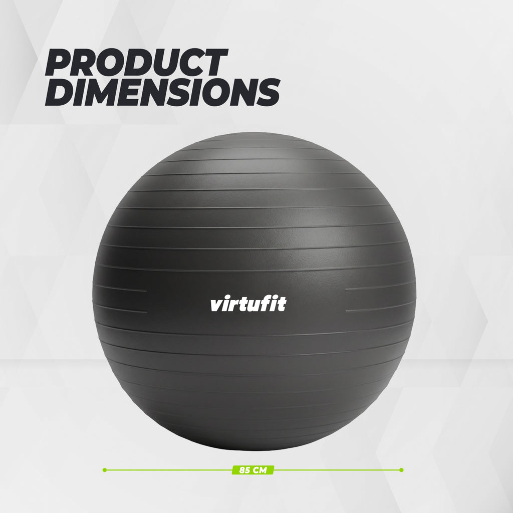 VirtuFit Anti-Burst Exercise Ball Pro - Black - 85 cm