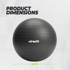 VirtuFit Anti-Burst Exercise Ball Pro - Black - 85 cm