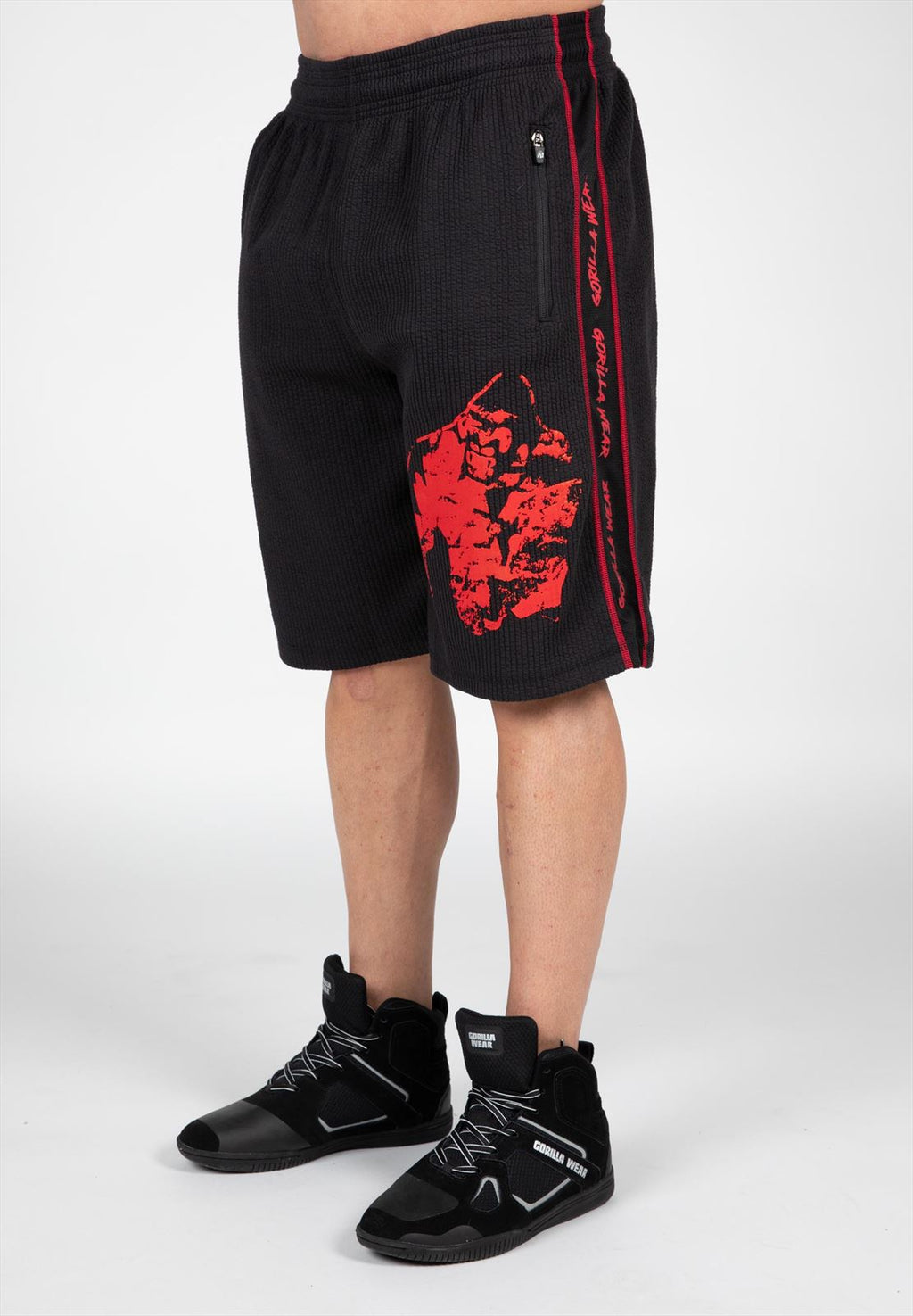 Buffalo Old School Workout Shorts - Black/Red