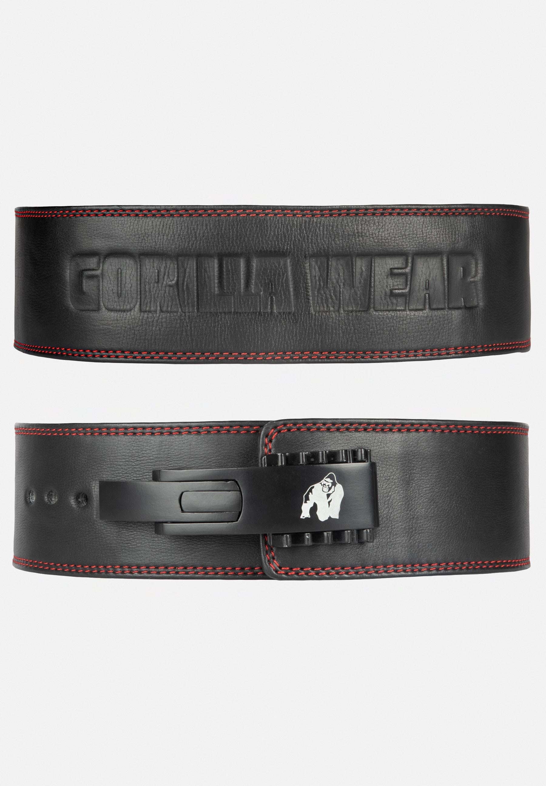 Gorilla Wear 4 Inch Premium Leather Lever Belt - Black