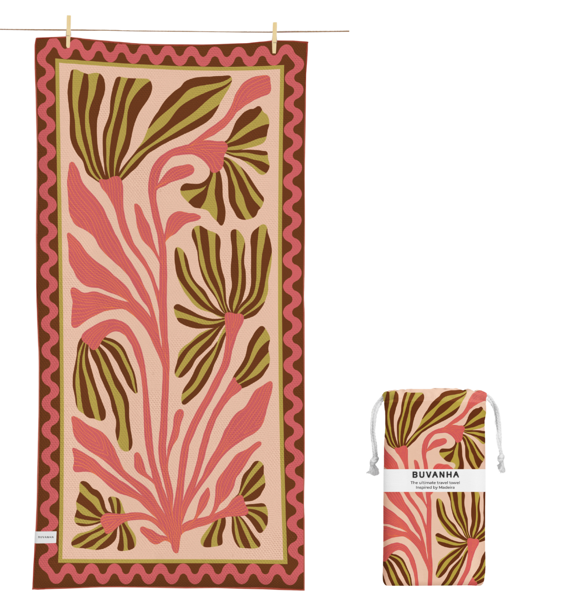 Buvanha Travel Towel Madeira - 200 x 90 cm