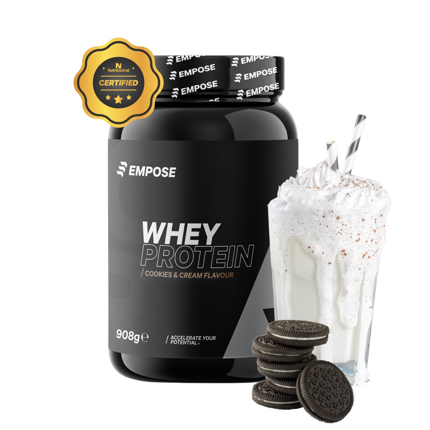 Empose Nutrition Whey Protein - Cookies & Cream - 908 gram