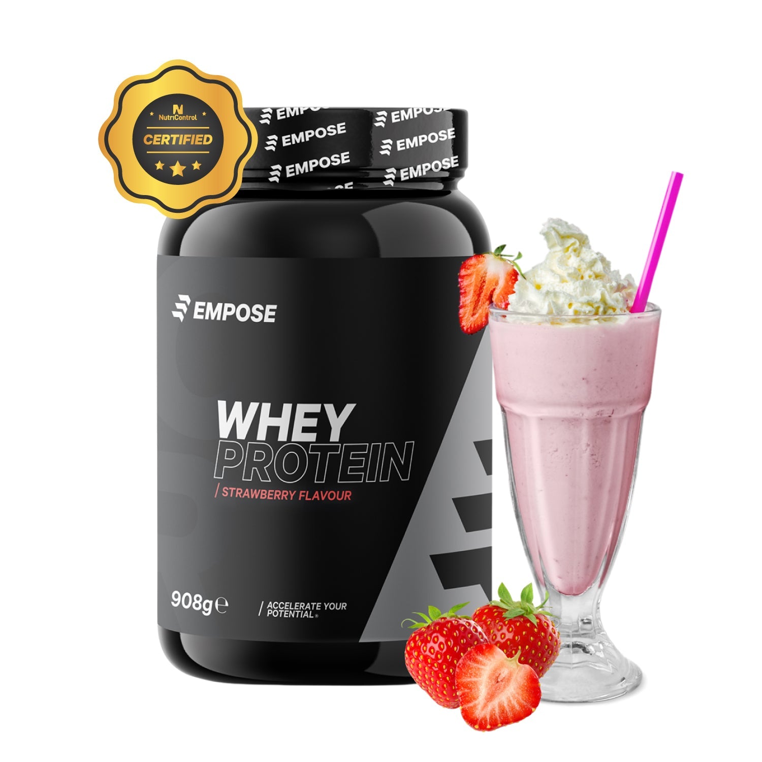 Empose Nutrition Whey Protein - Strawberry - 908 gram