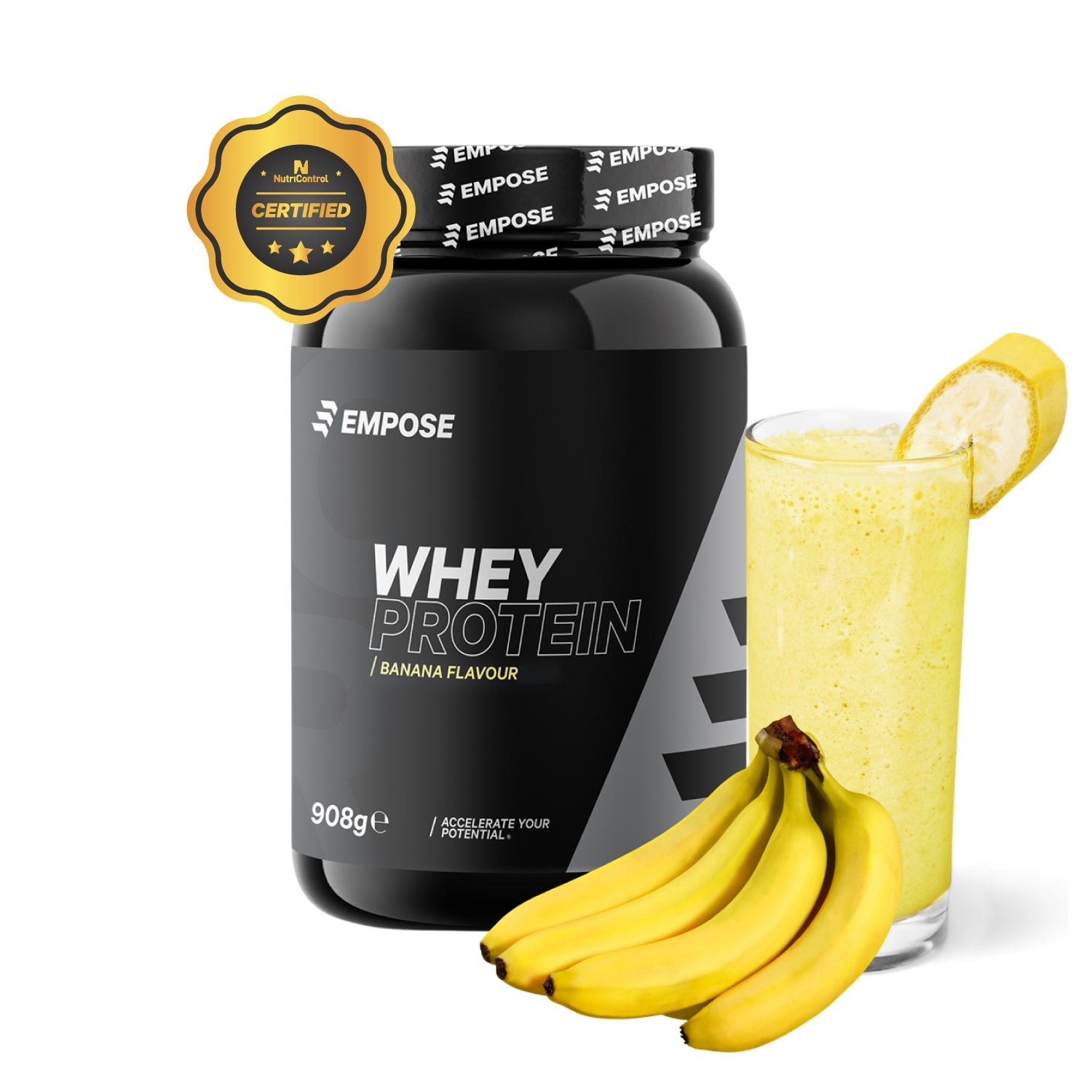 Empose Nutrition Whey Protein -  Banana - 908 gram