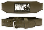 Gorilla Wear 4 Inch Padded Leather Lifting Belt - Army Green