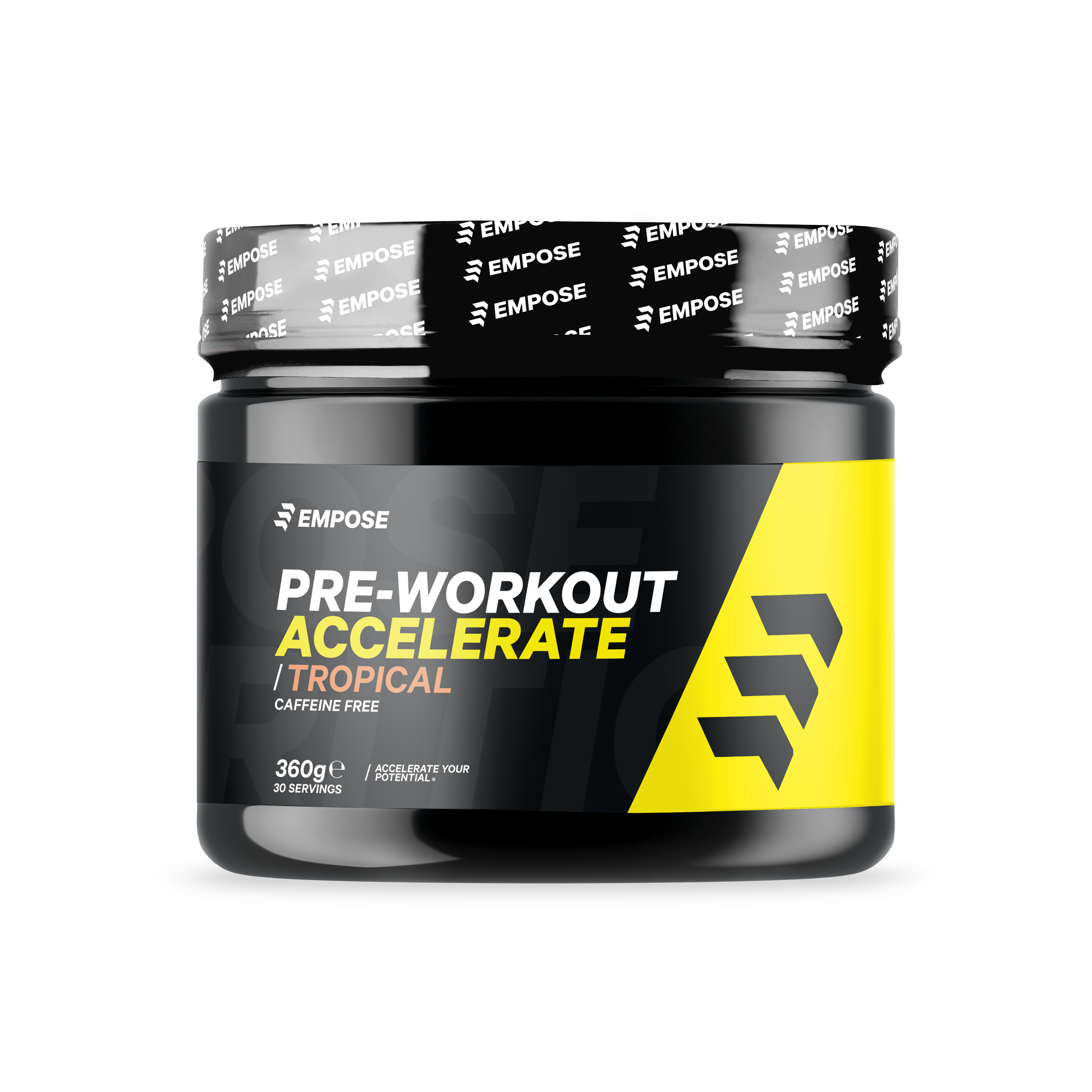Empose Nutrition Pre-Workout Accelerate - Cafeine free - 360 gr - Tropical