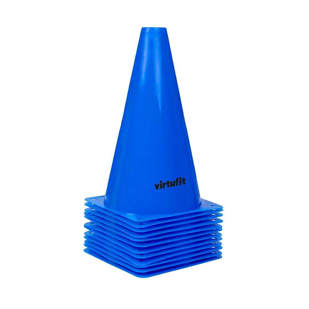 VirtuFit Cones Set - 23 cm - 12 Pieces - Blue