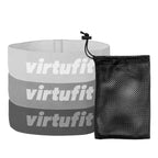 VirtuFit Mini Resistance Bands set - Cotton - 3 Pieces- with Carry Bag