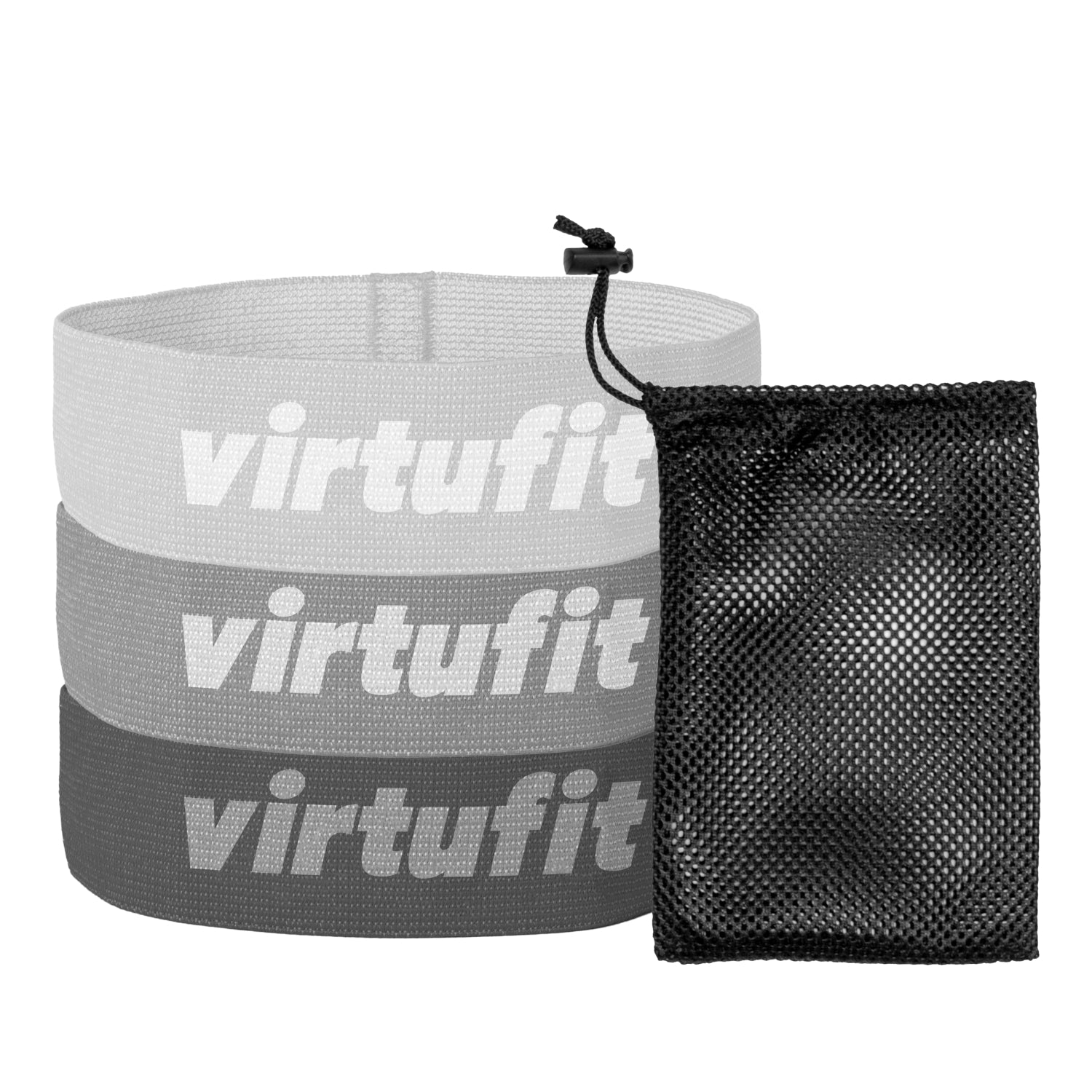 VirtuFit Mini Resistance Bands set - Cotton - 3 Pieces- with Carry Bag