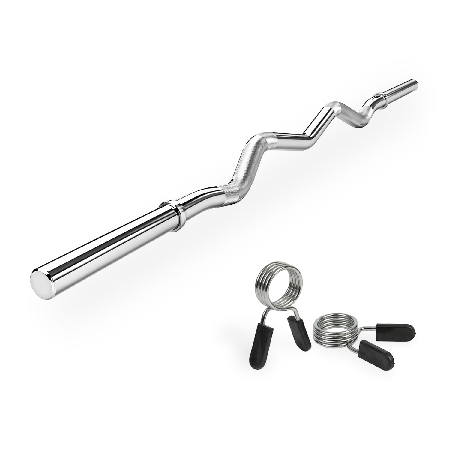VirtuFit Curl Bar - EZ Barbell - 120 cm - Spring Clip - 30 mm