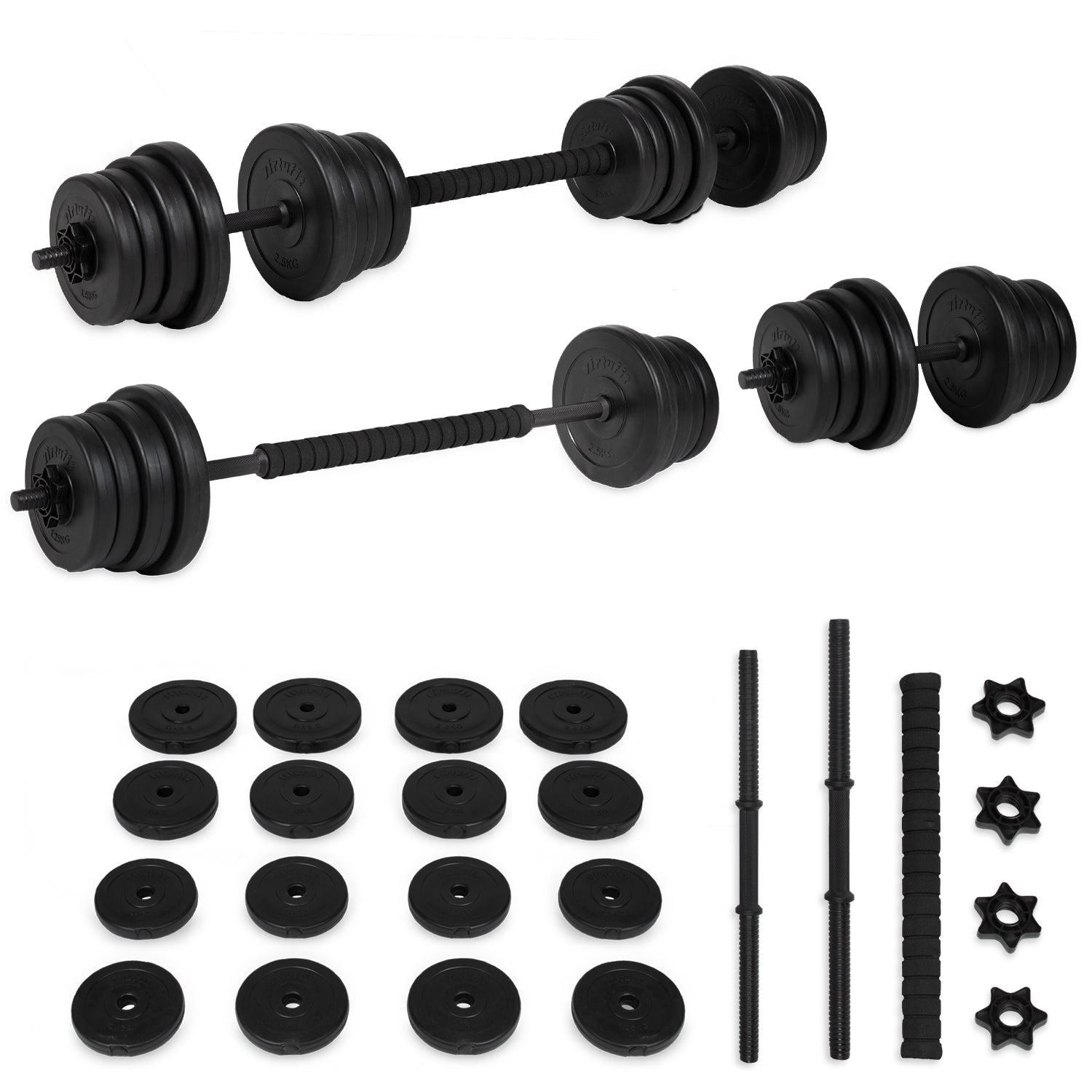 VirtuFit Adjustable Dumbbell Set - 2 in 1 Set - 30 kg - Vinyl