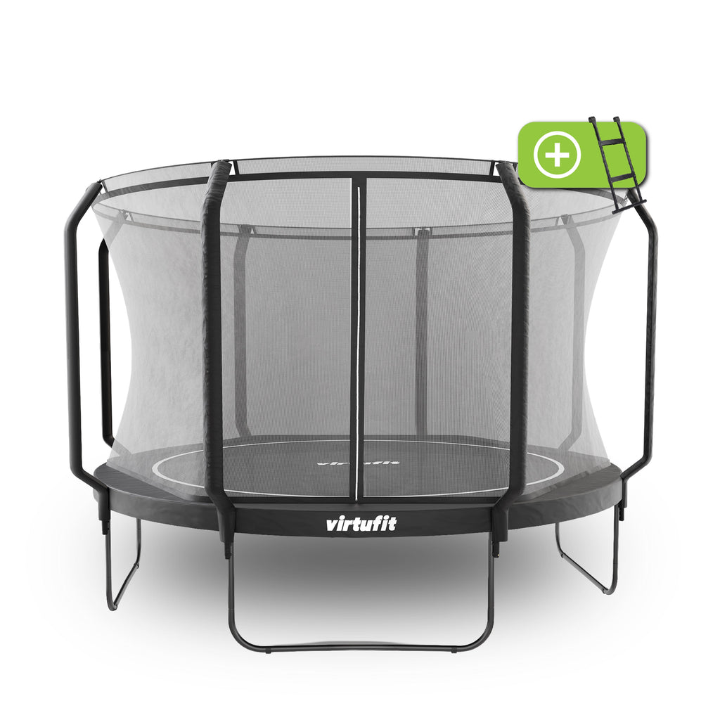 VirtuFit Premium Trampoline with Safety Net - Black - 366 cm