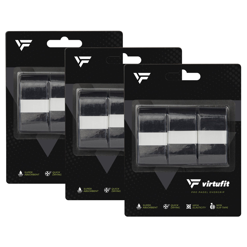 VirtuFit Pro Padel Overgrip - Black - 9 Pieces