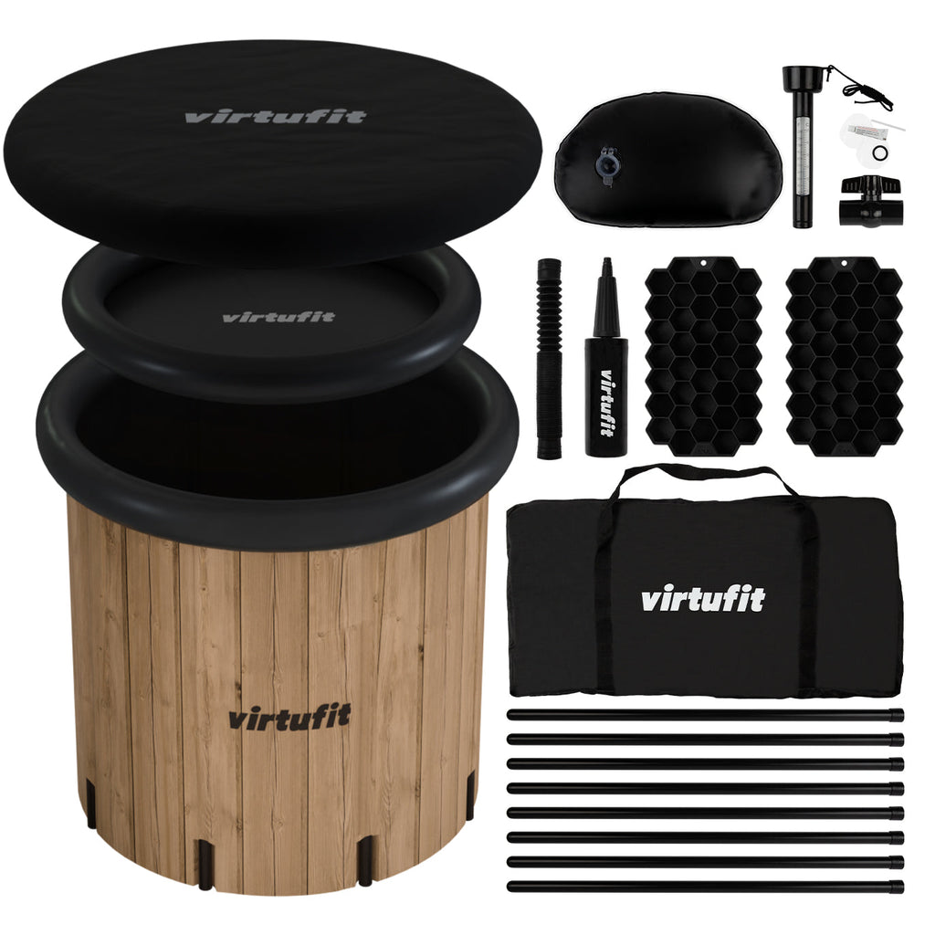 VirtuFit Ice Bath XXL - 375 Liter - Wood Look - Includes accessories
