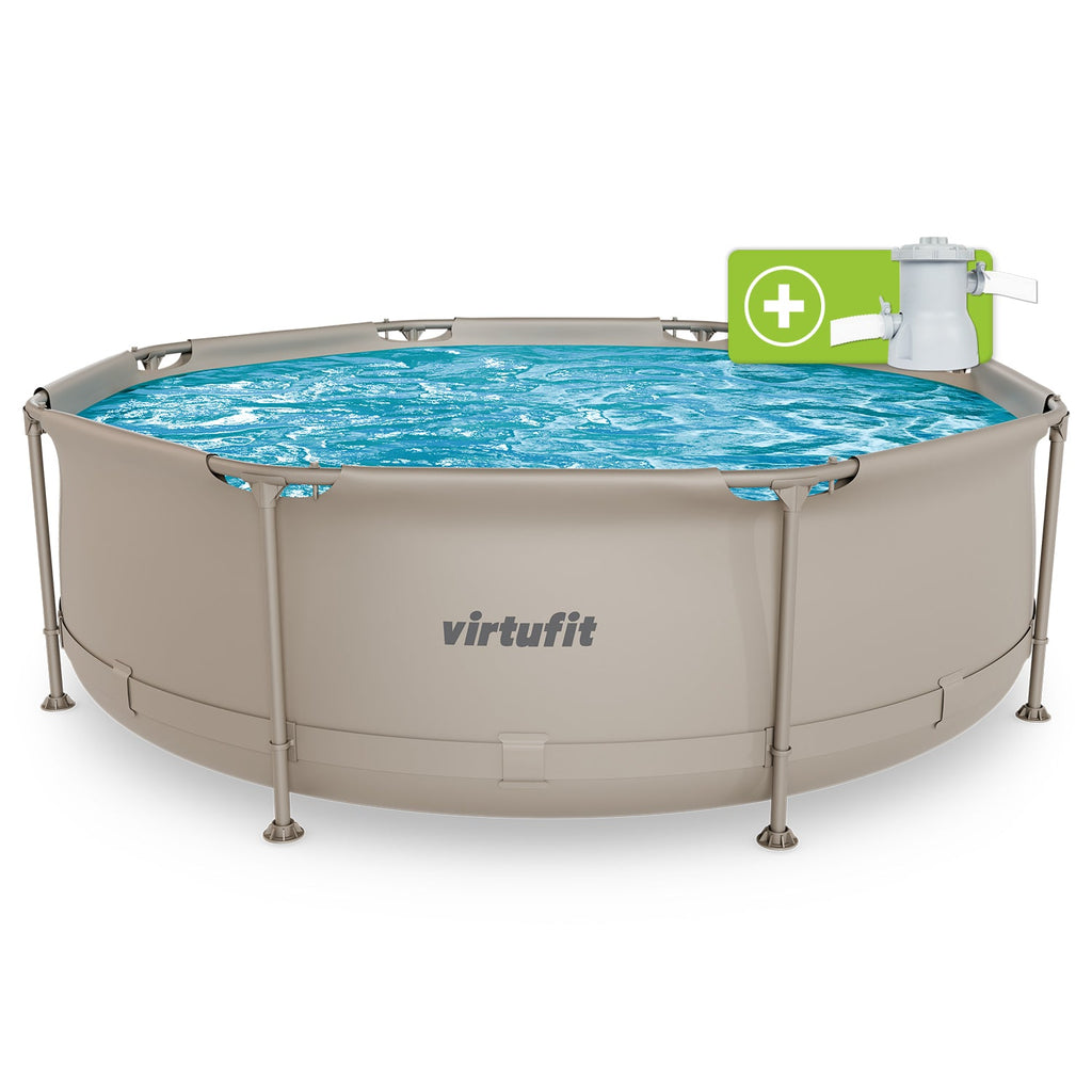 VirtuFit Round Pool - Ø244 x 76 cm - Beige - Includes Filter Pump