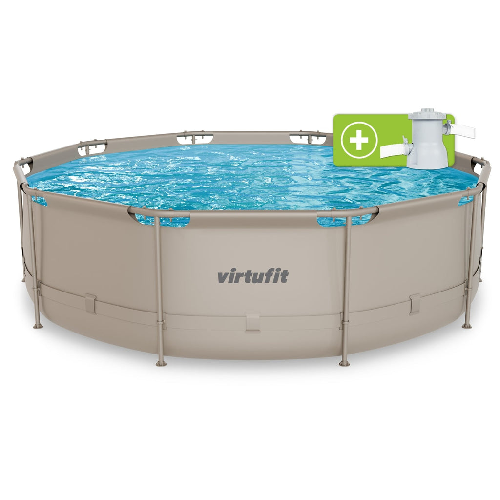 VirtuFit Round Pool - Ø366 x 100 cm - Beige - Including Filter Pump