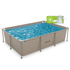 VirtuFit Rectangular Swimming Pool - 260 x 180 x 66 cm - Beige - Including Filter Pump