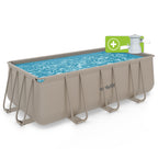 VirtuFit Rectangular Pool 400 x 200 x 122 cm - Beige - Including Filter Pump