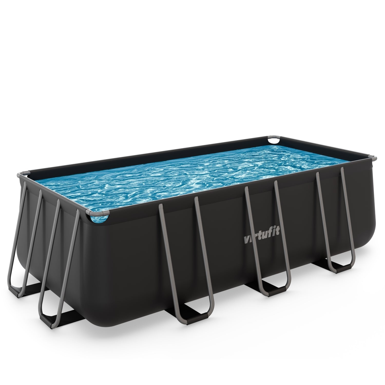 VirtuFit Rectangular Swimming Pool 400 x 200 x 122 cm - Anthracite