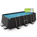 VirtuFit Rectangular Pool 400 x 200 x 122 cm - Anthracite - Including Filter Pump