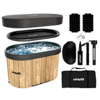 The VirtuFit Oval Ice Bath - Wood Look - 500 Litres