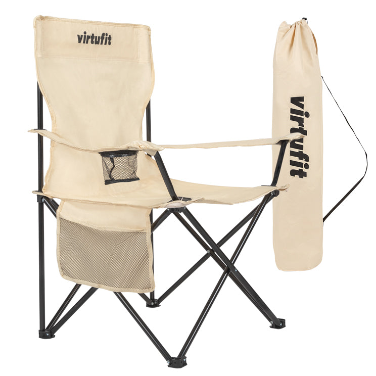 VirtuFit Foldable Camping Chair - Beige