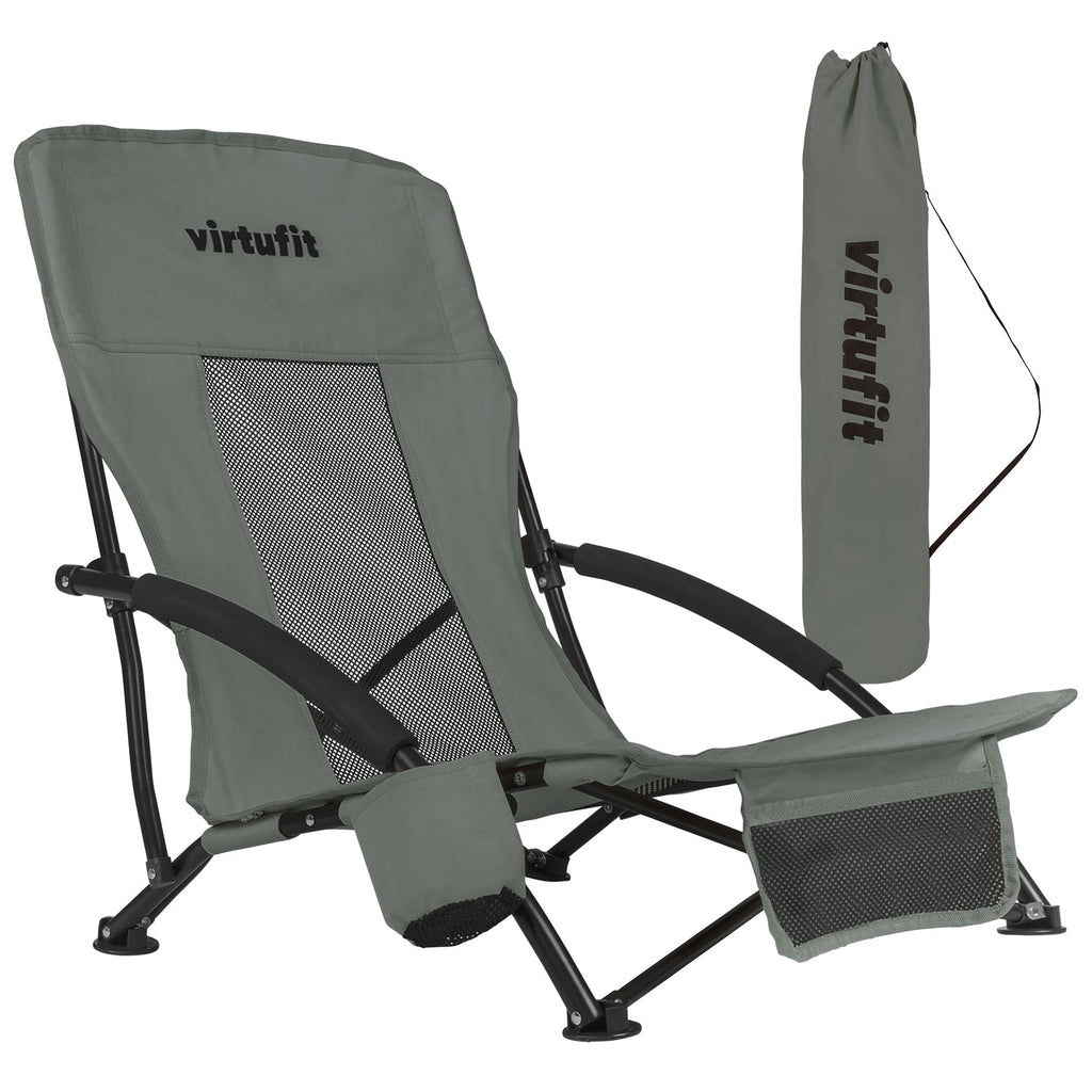 VirtuFit Foldable Beach Chair - Grey