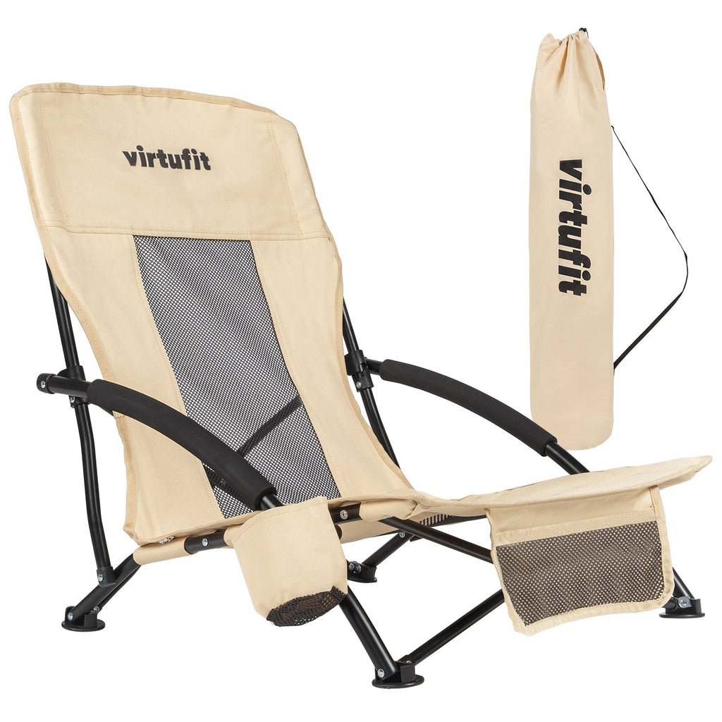 VirtuFit Foldable Beach Chair - Beige