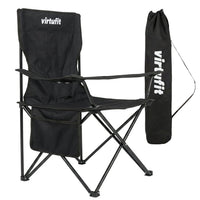 VirtuFit Opvouwbare Camping Stoel - Strandstoel - Zwart