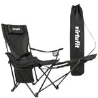 VirtuFit Foldable Camping Chair with Footrest - Black