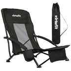 VirtuFit Foldable Beach Chair - Black
