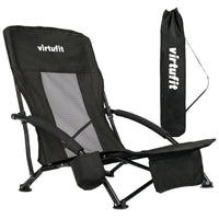 VirtuFit Strandstoel opvouwbaar - Campingstoel - Zwart