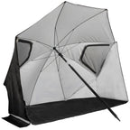 VirtuFit Beach Parasol Premium With Windshield - Black