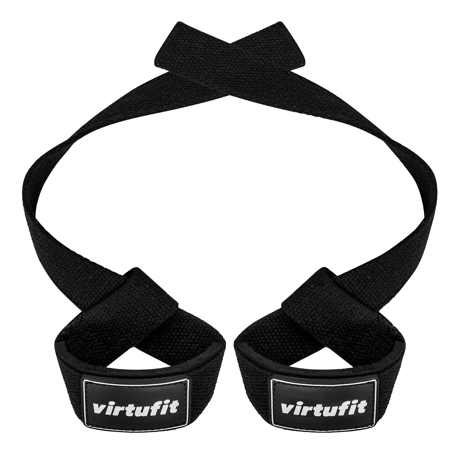 VirtuFit Padded Lifting Straps - Cotton - Black