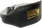 Gorilla Wear 6 Inch Padded Leather Lifting Belt - Black/Gold