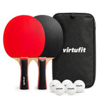 VirtuFit Pro Ping Pong Paddle Set - Includes Carrying Bag and 5 Balls