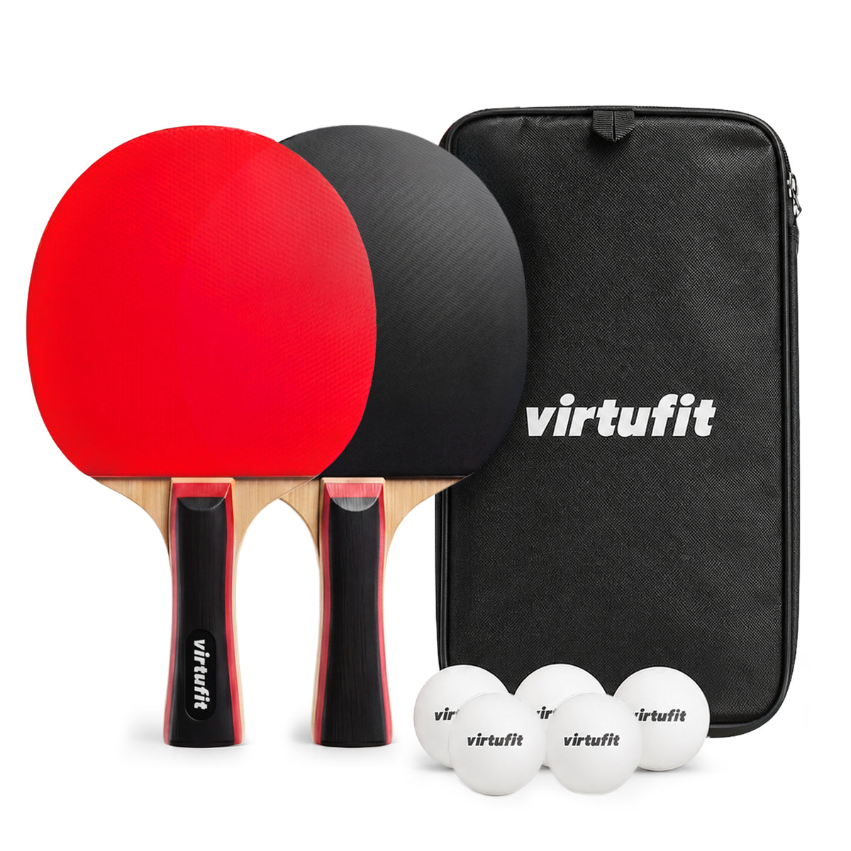 VirtuFit Pro Ping Pong Paddle Set - Includes Carrying Bag and 5 Balls
