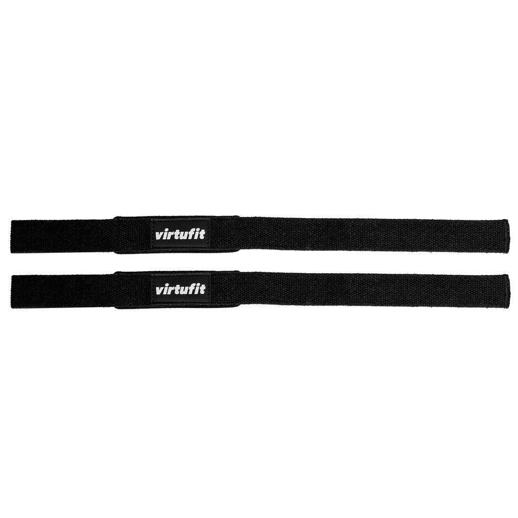 VirtuFit Padded Lifting Straps - Cotton - Black