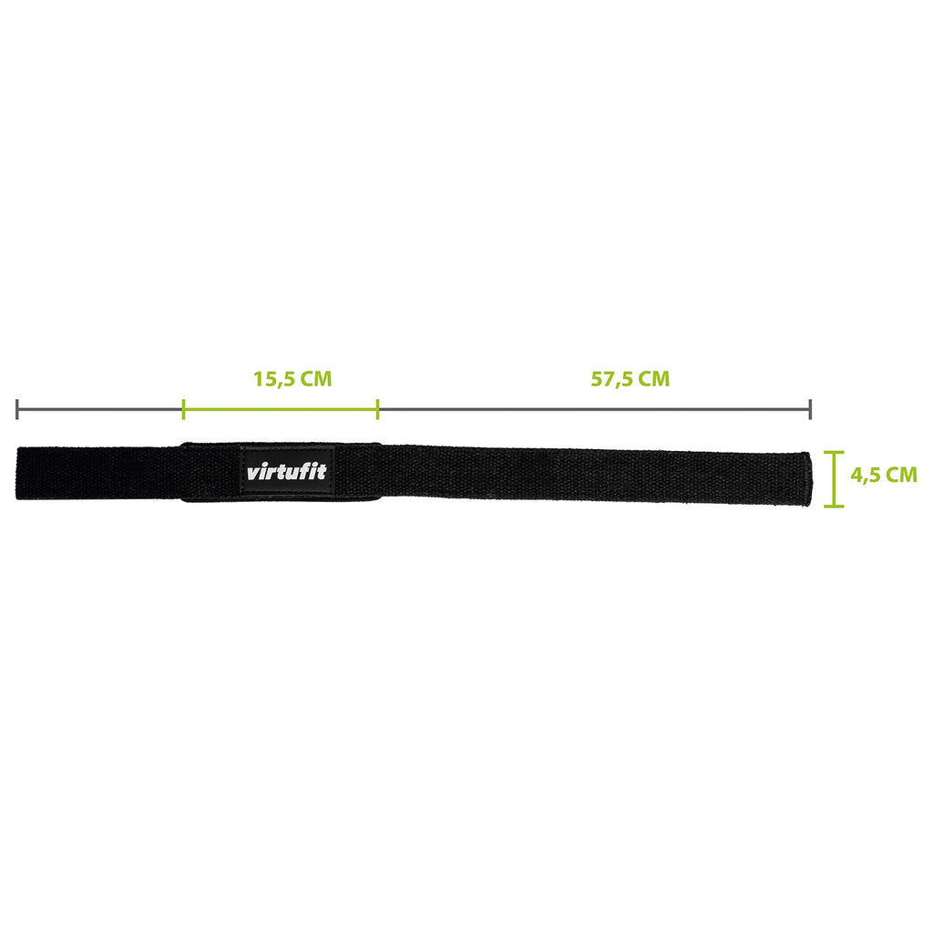 VirtuFit Padded Lifting Straps - Cotton - Black
