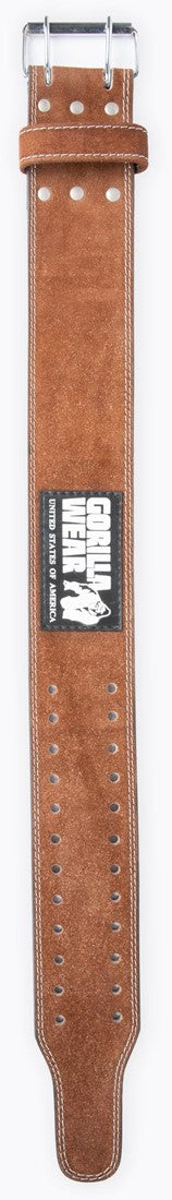 Gorilla Wear 4 Inch Leather Lifting Belt - Brown