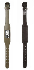 Gorilla Wear 4 Inch Padded Leather Lifting Belt - Army Green