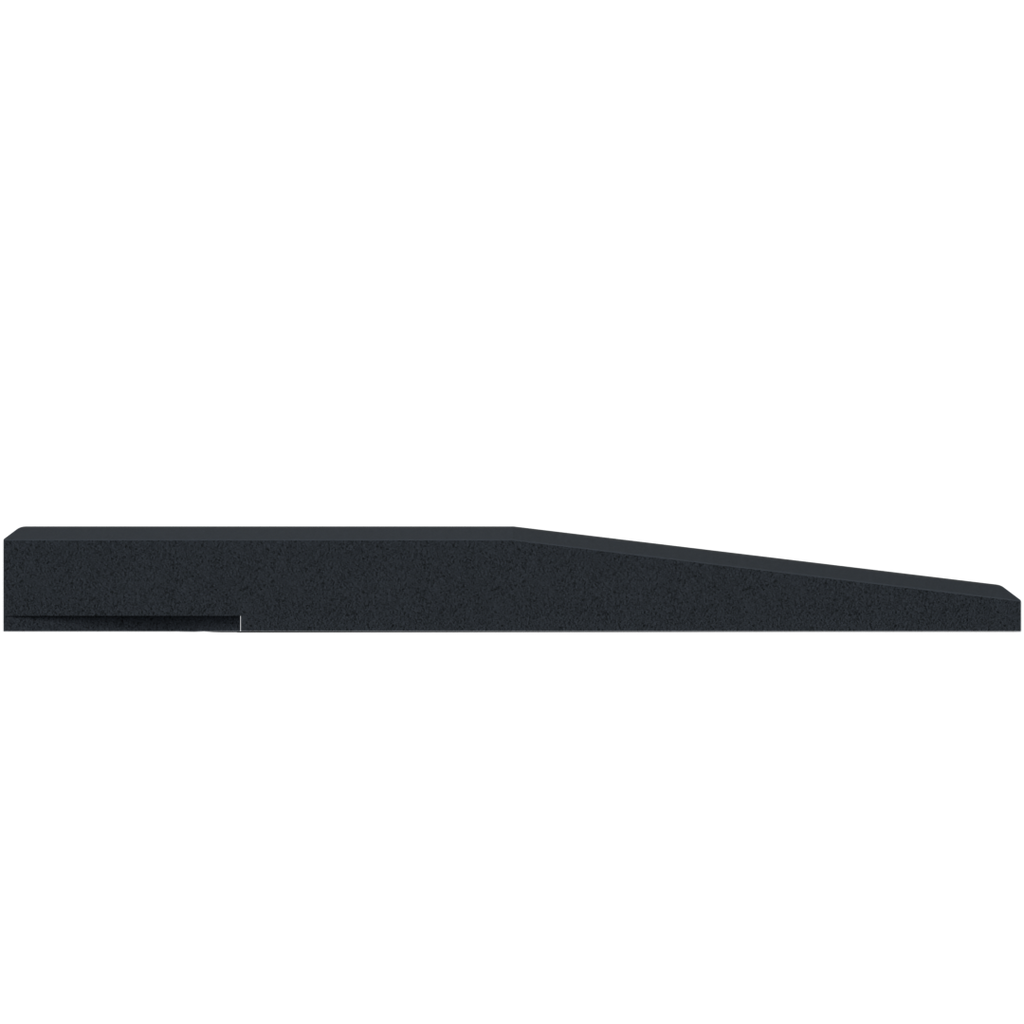 Flow Fitness Rubber Ramp Profile with Waterproof SBR Layer – 100 x 20 x 2 cm – Black