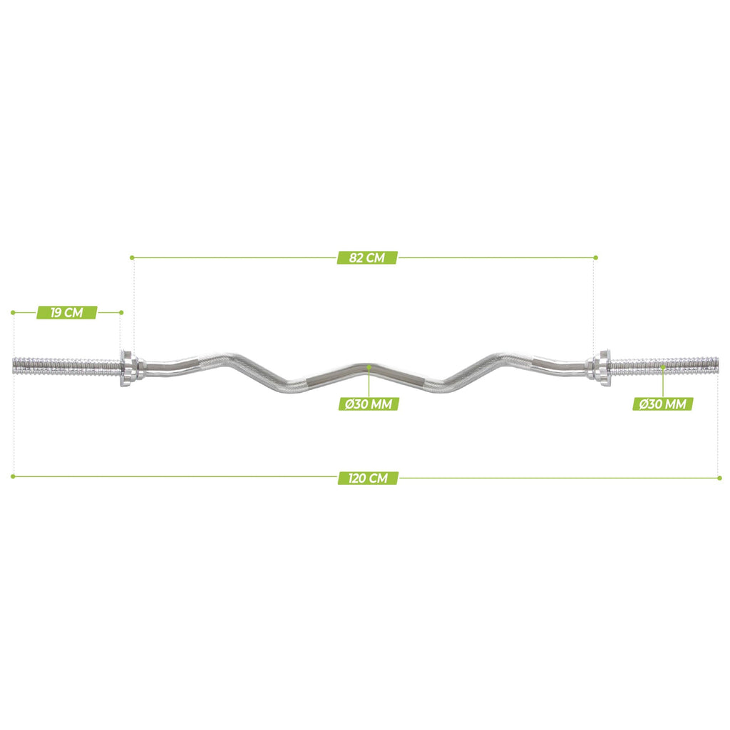 VirtuFit Curl Bar - EZ Barbell - 120 cm - Screw - 30 mm