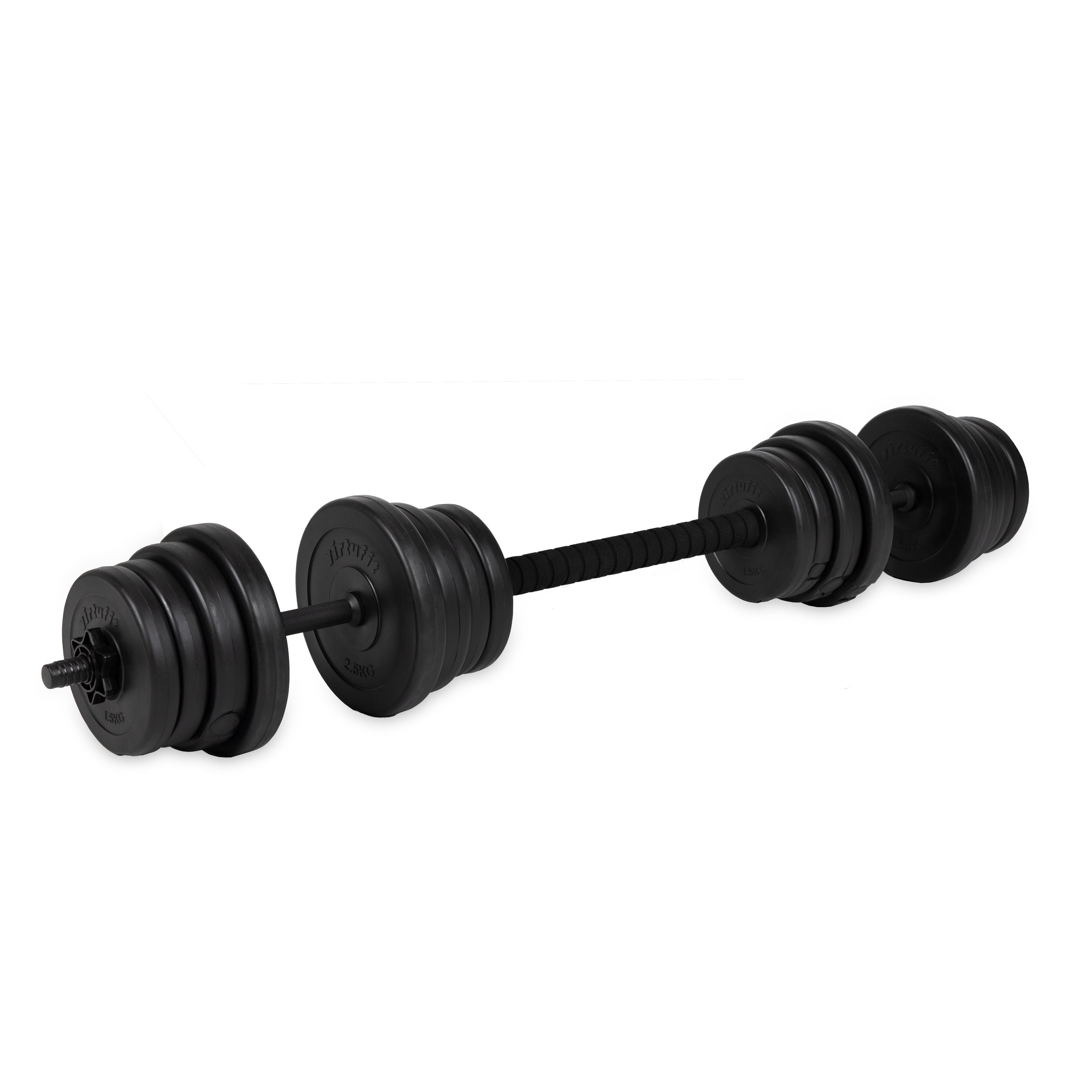 VirtuFit Verstelbare Dumbbellset - 2 in 1 Set - 30 kg - Vinyl - Tweedekans