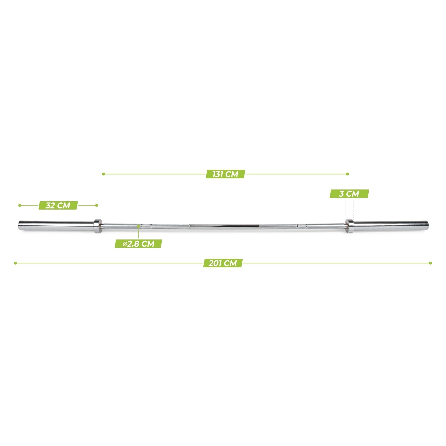 VirtuFit Olympic Barbell - 50 mm - 200 cm